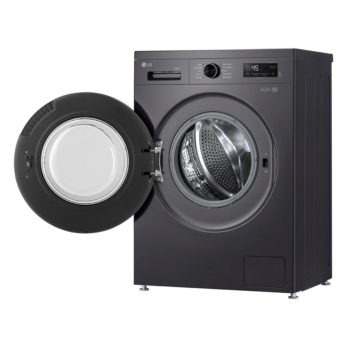 Lavarropas Automático Inverter LG VB-F WO 6.5KG 1200RPM Carga Frontal Negro